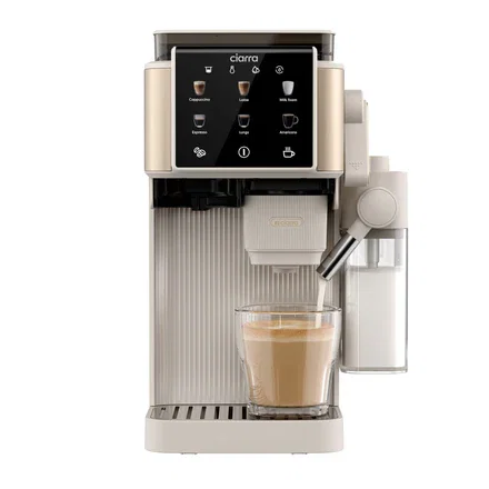 CIARRA Cafetera que Muele Café y Prepara Café con Leche Automático Integrado para Espresso y Cappuccino CBSACM-D6