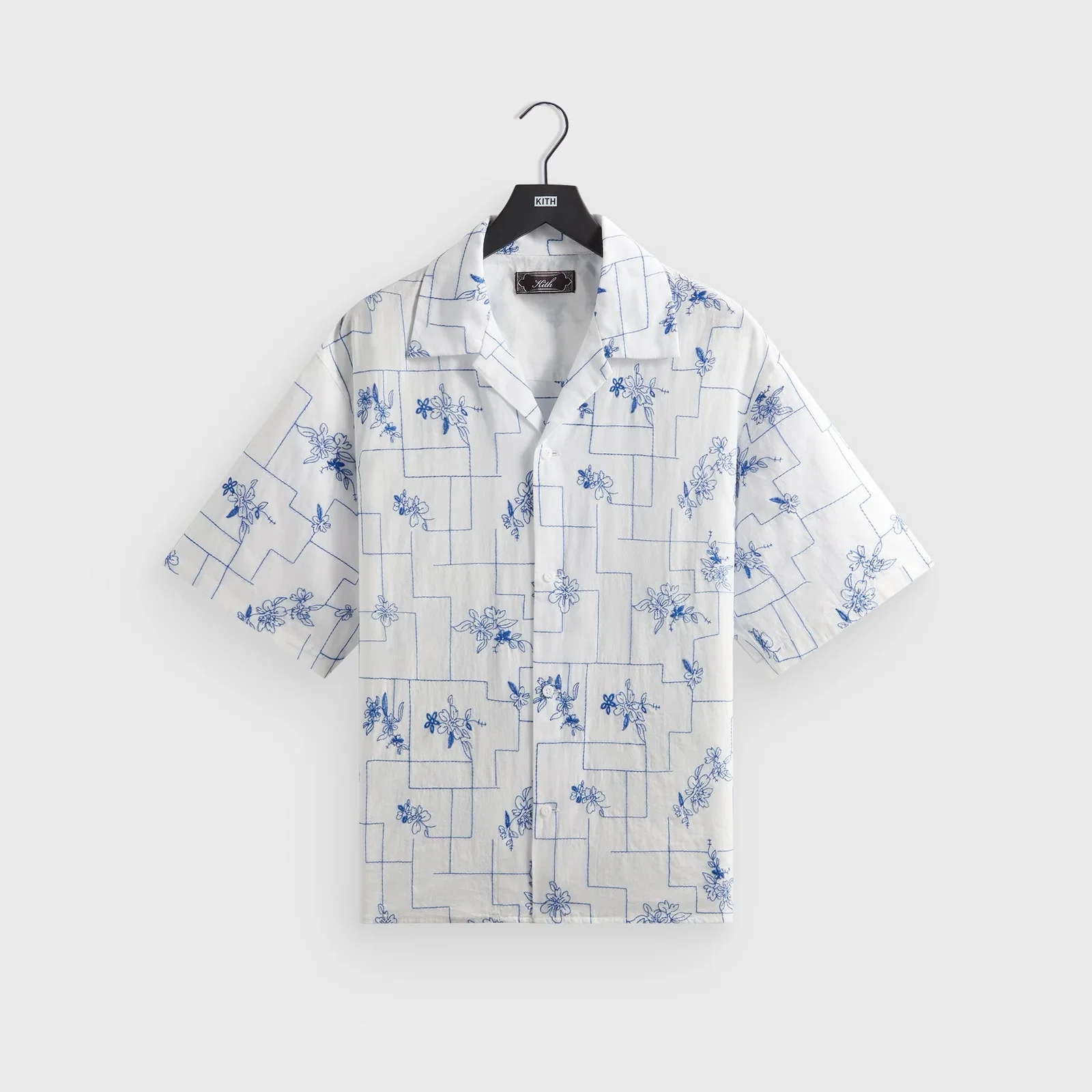 Image of Kith Embroidered Cotton Voile Gianni Shirt - White