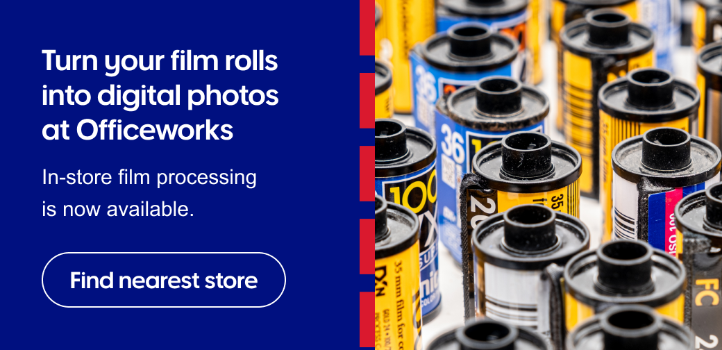 Turn your film rolls into digital photos at Officeworks
