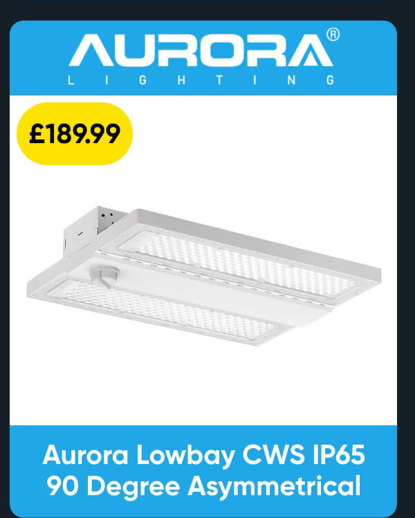 Aurora Lowbay CWS IP65 90 Degree Asymmetrical