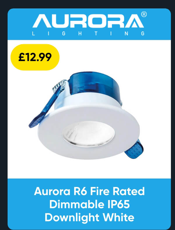 Aurora R6 Fire Rated Dimmable IP65 Downlight White