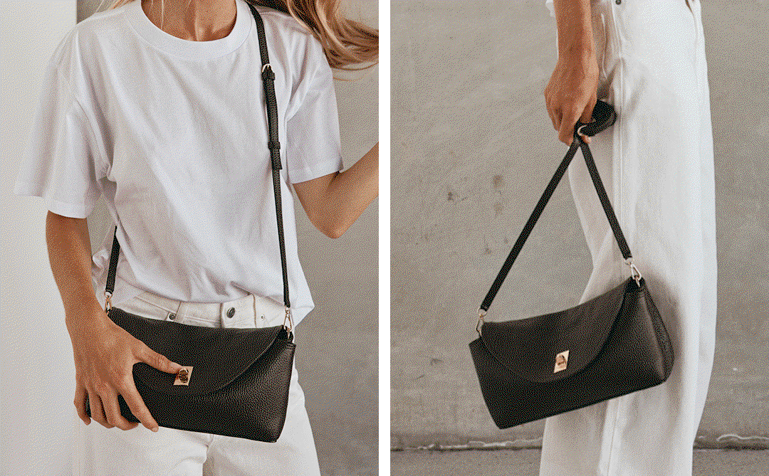Sloane Dark Chocolate Leather Crossbody Clutch