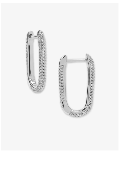 Carrie Pavé Chain Huggies