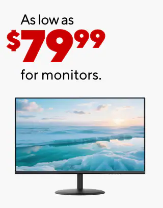 As low as $249.99 for laptops
$99.99 HP Envy 6558e all-in-one wireless color inkjet printer + 100% back in points on HP Envy 6558e
As low as $79.99 for monitors
25% off select computer accessories with the purchase of any computer or monitor