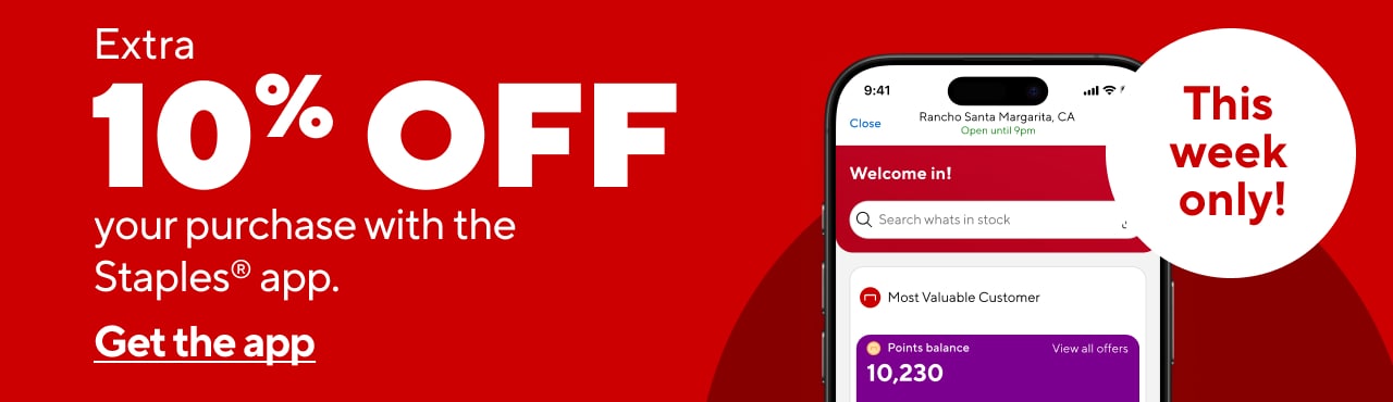 App Exclusive: 10% off your purchase after coupon. Limit 1. *Exclusions apply