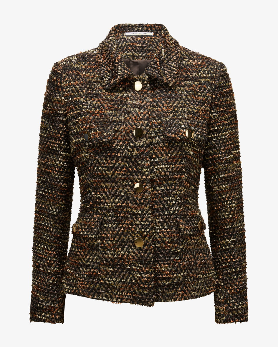 Bouclé-Blazer India aus Schurwoll-Mix