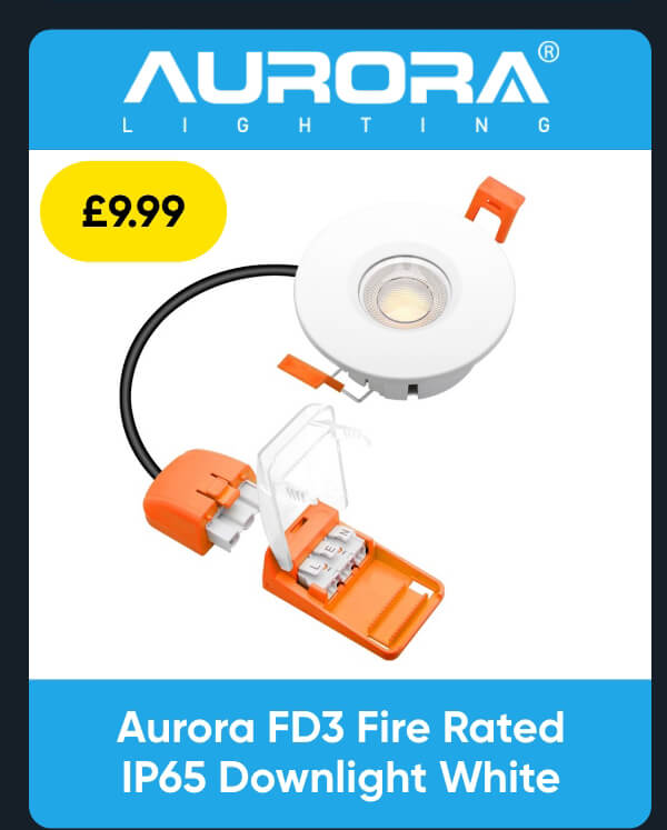 Aurora FD3 Fire Rated IP65 Downlight White