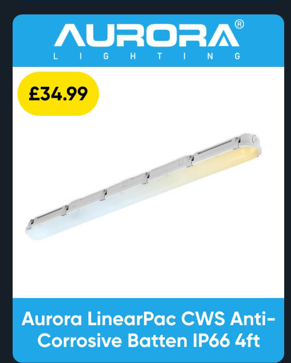 Aurora LinearPac CWS Anti-Corrosive Batten IP66 4ft