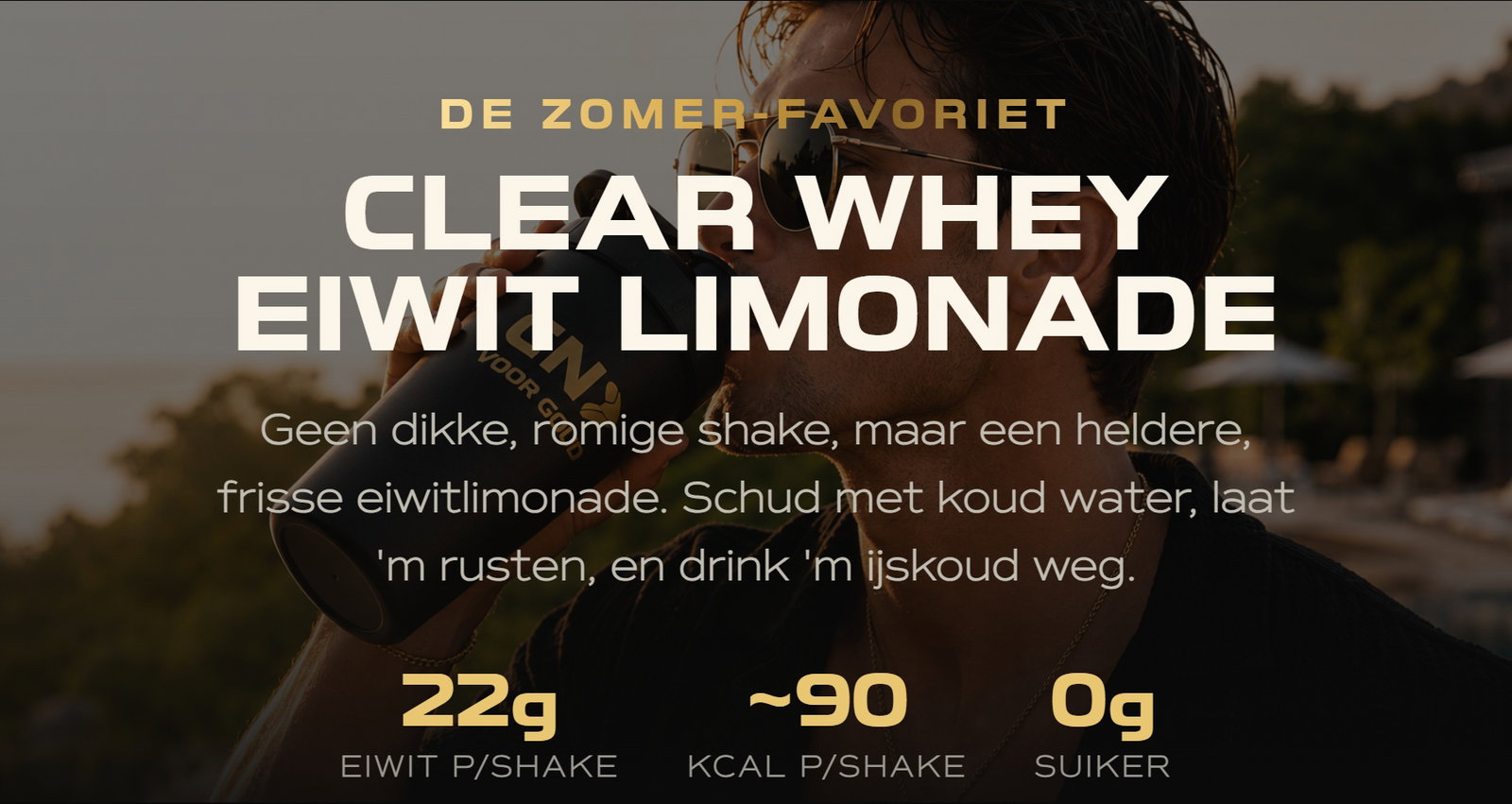 De zomer-favoriet Clear Whey Eiwit Limonade
