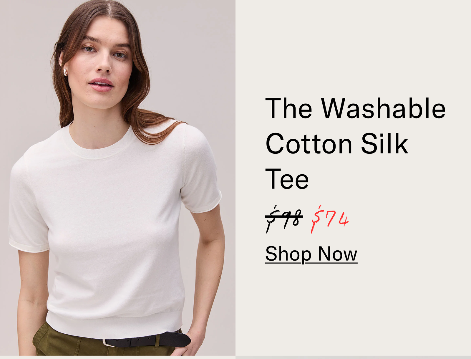 Washable Cotton Silk Tee