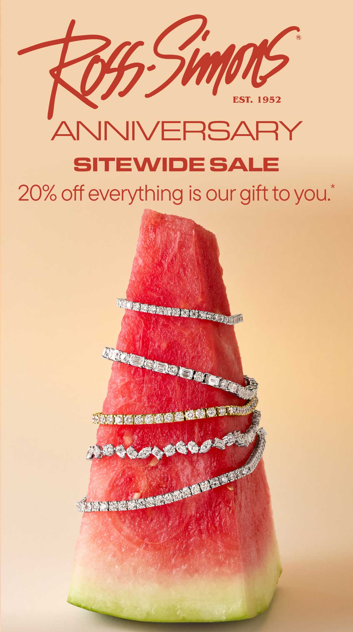 Ross-Simons Anniversary Sitewide Sale. 20% off everything is our gift to you*