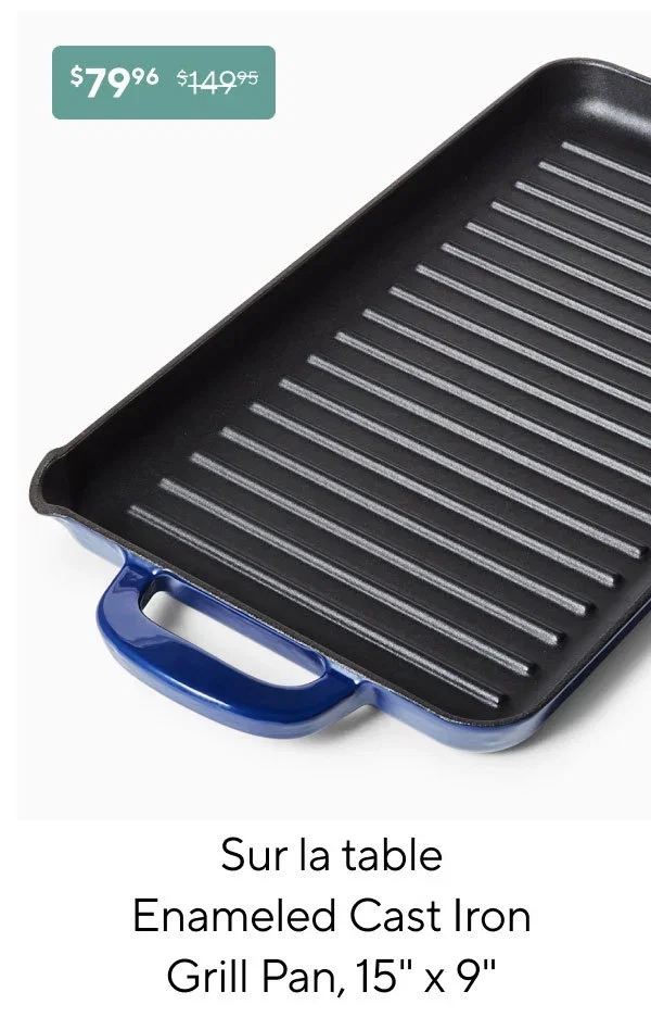 Sur la table Enameled Cast Iron Grill Pan