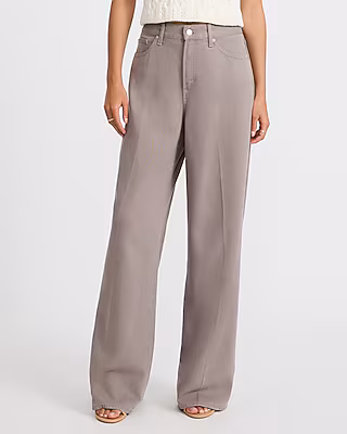 High Waisted Dusty Wash Relaxed Wide Leg Jeans