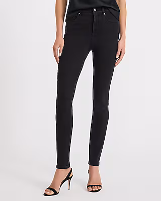 High Waisted Black Wash Skinny Jeans