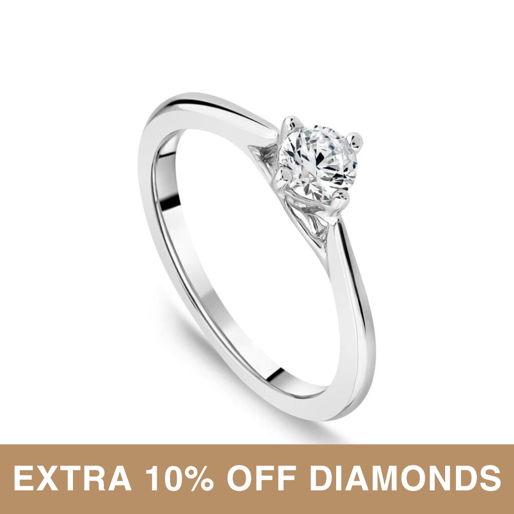 18ct White Gold Orchid Setting 0.40ct NSEW Solitaire Ring 