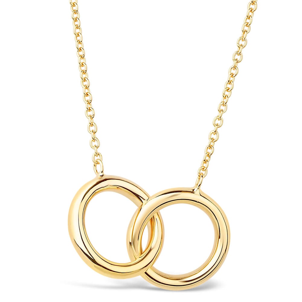 9ct Yellow Gold Polished Interlocking Circle Necklet 