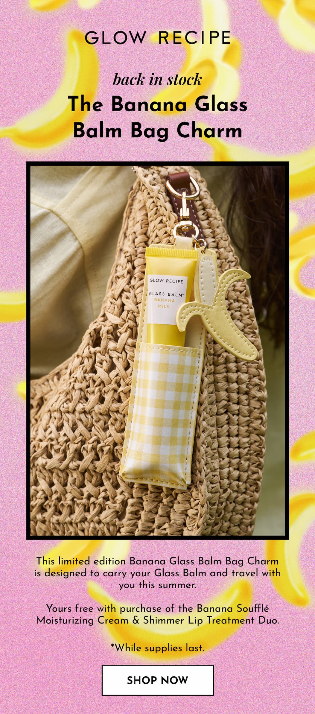 Back In Stock: Banana Glass Balm Bag Charm