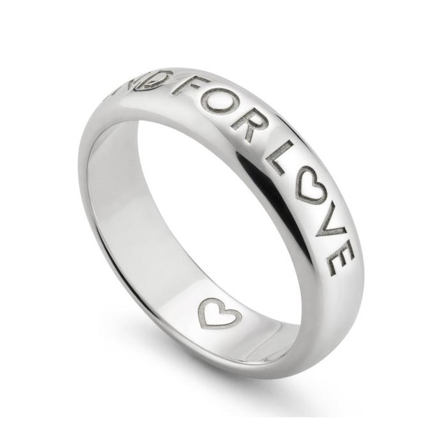 Gucci Blind for Love 5mm Sterling Silver Band Ring - Size 6.5