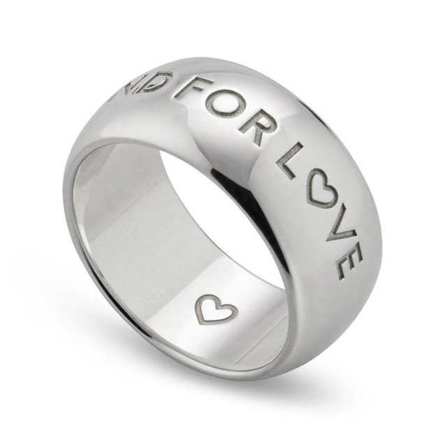 Gucci Blind for Love 5mm Sterling Silver Band Ring - Size 8
