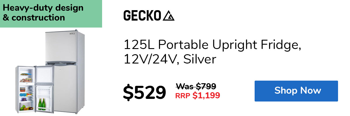 125L Portable Upright Fridge, 12V/24V, Silver