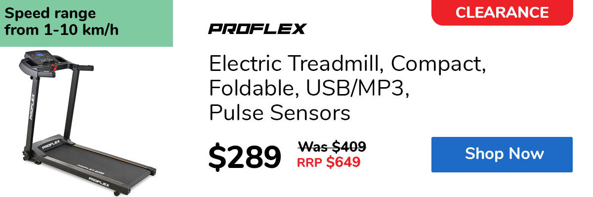Electric Treadmill, Compact, Foldable, USB/MP3, Pulse Sensors