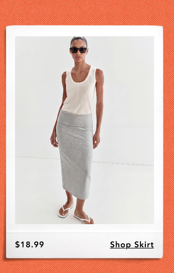 Scuba Fold Over Waistband Midi Pencil Skirt