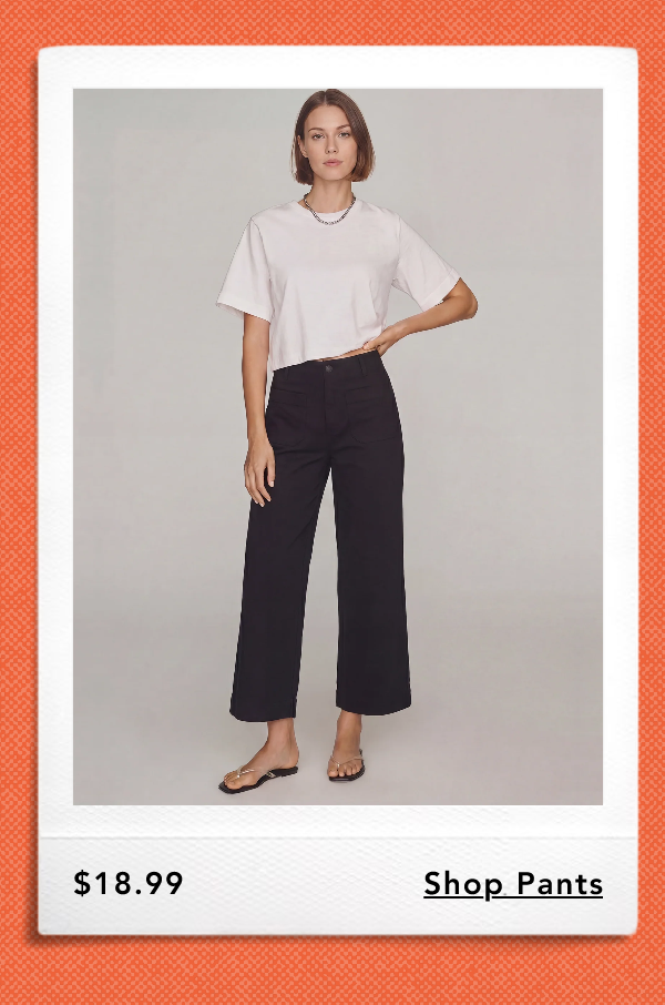 Cotton Twill Wide Leg Pant