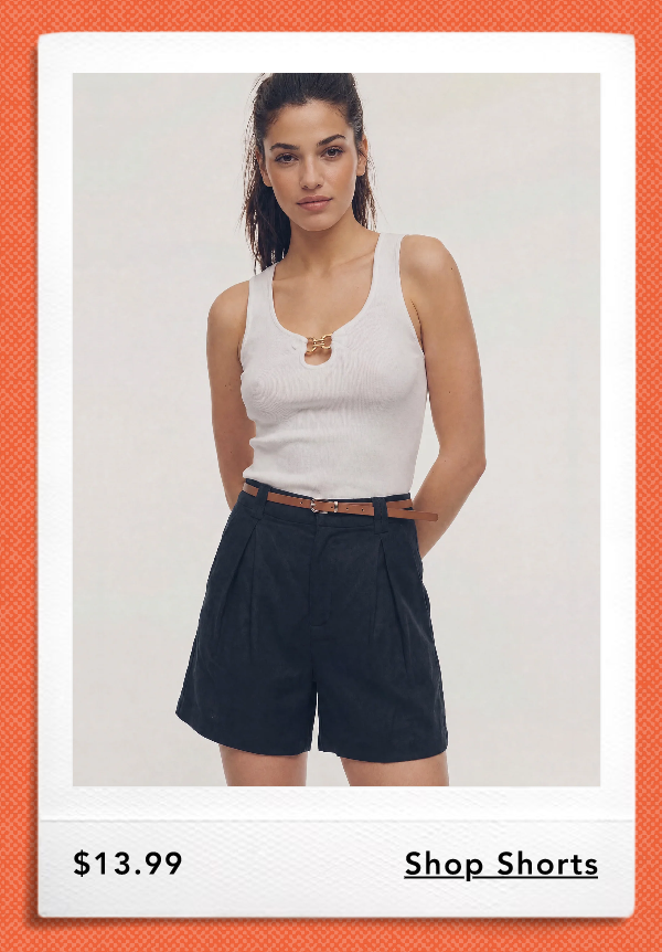 Belted Pleated Linen Shorts