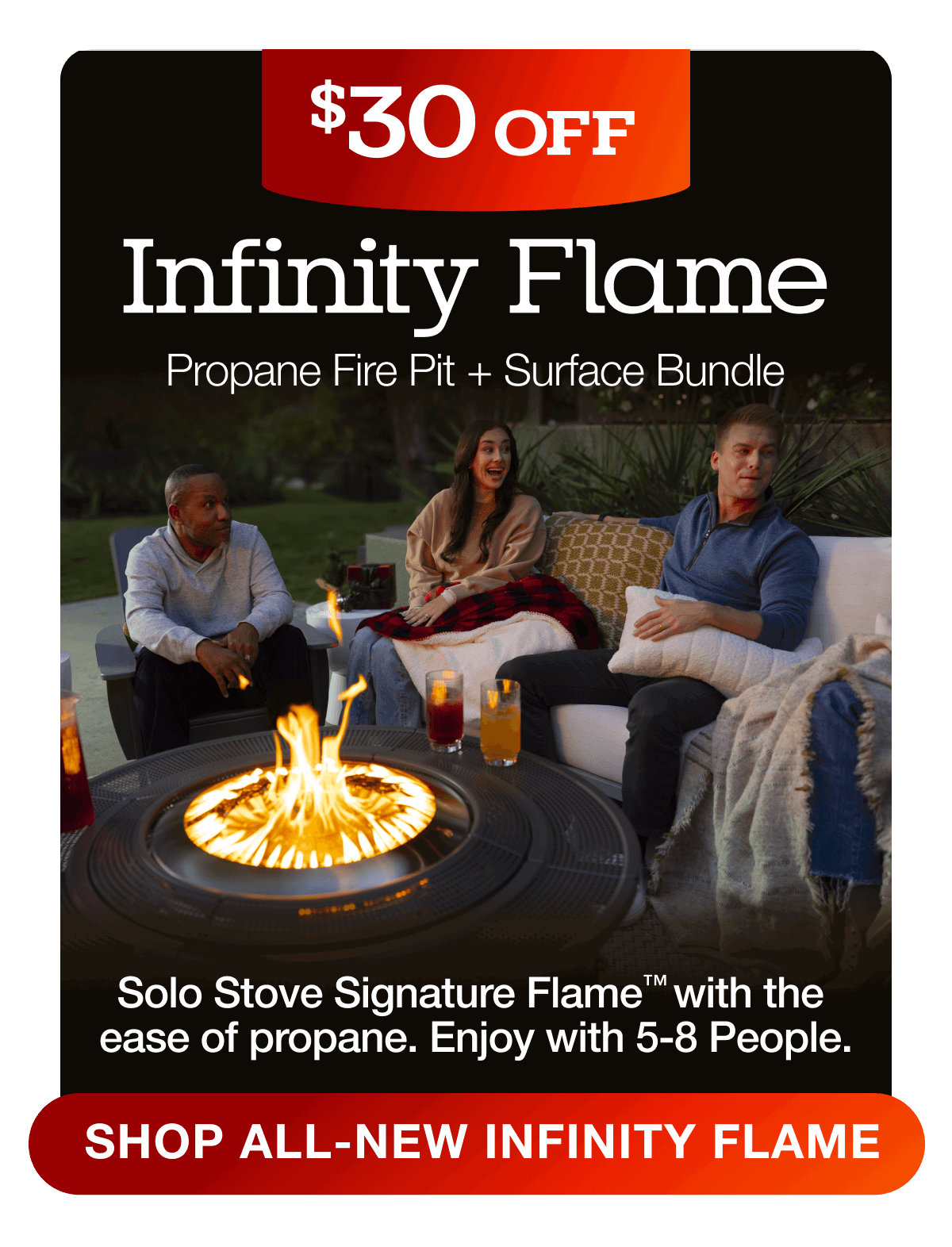 Infinity Flame Propane Fire Pit + Surround Surface