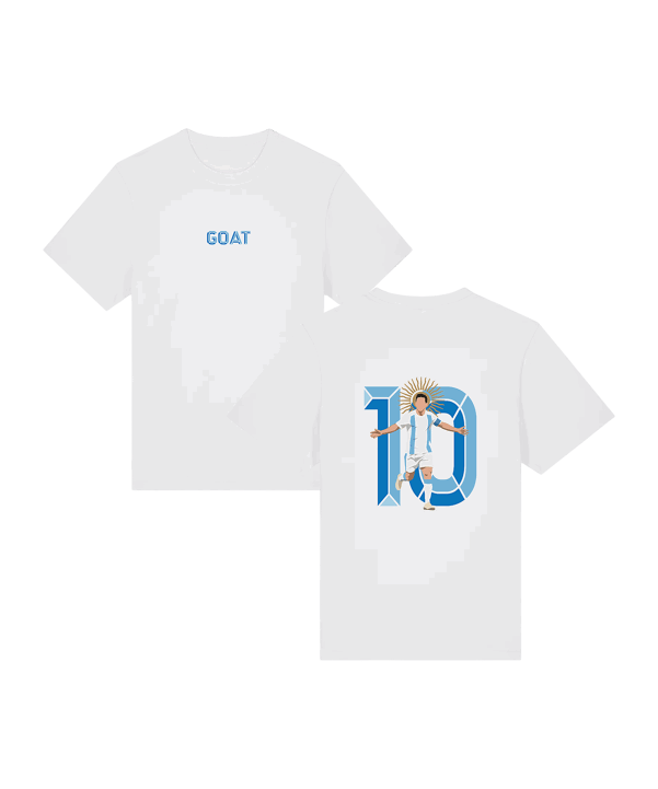 11teamsports Argentinien GOAT T-Shirt WM 2026 Weiß