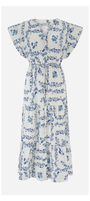 Roza Dress In Ceramic Floral