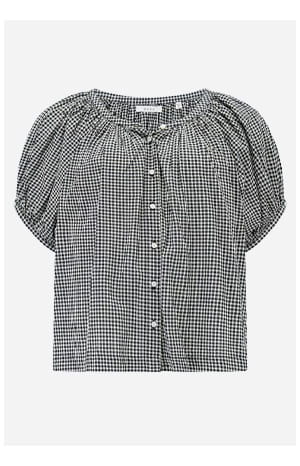 June Top In Noir Gingham