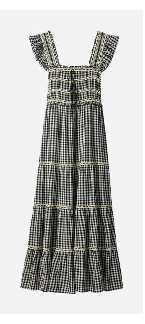 Chandra Dress In Beth Check Black
