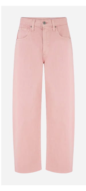 Hattie Crop Barrel Leg In Sulfur Sparkling Rose
