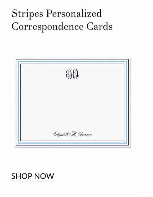 Stripes personalized correspondence cards