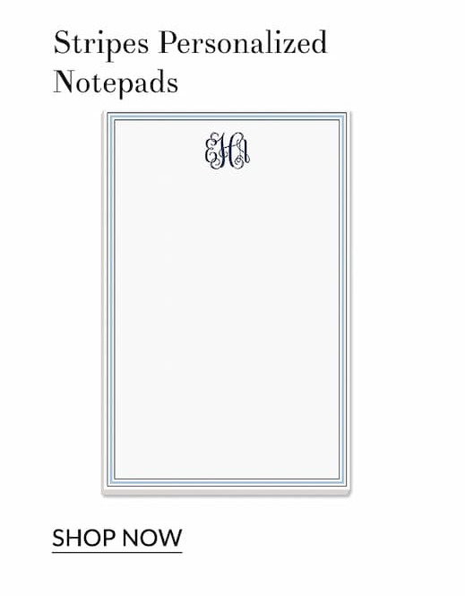 Stripes personalized notepads