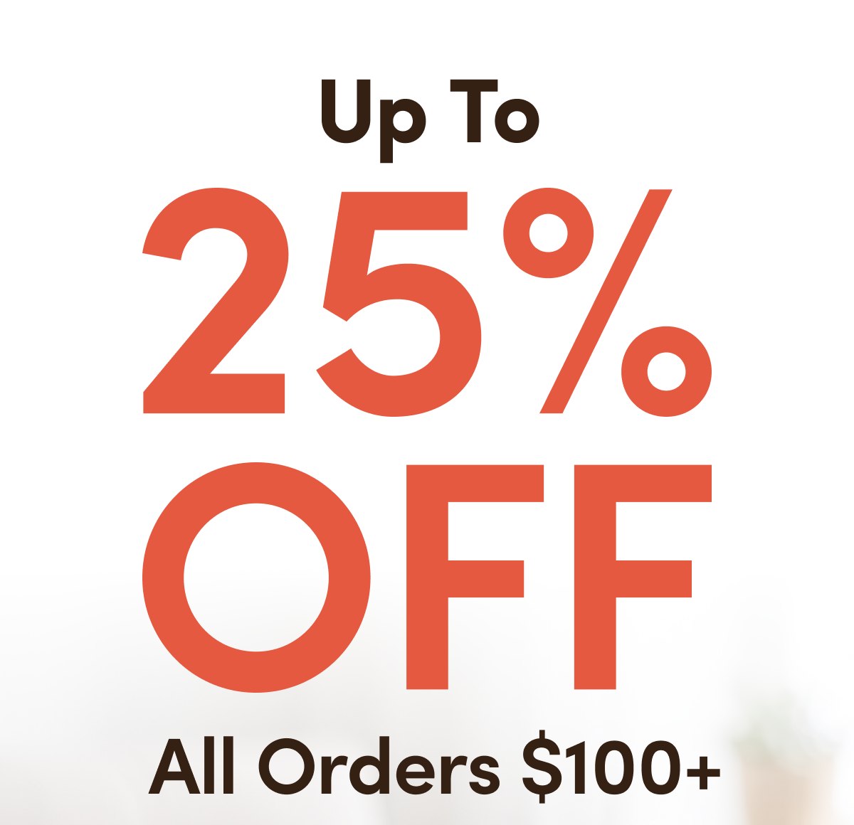 25% Off All Orders $100+