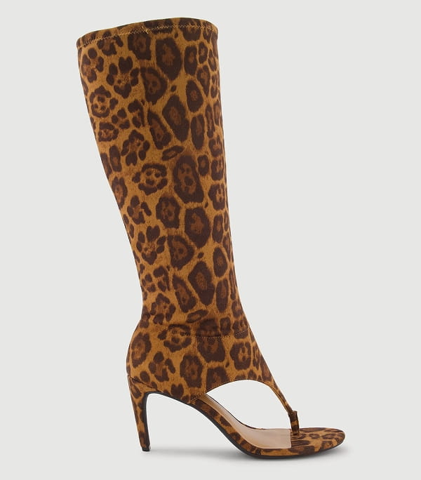 Shop Open Toe Thong Knee High Heels
