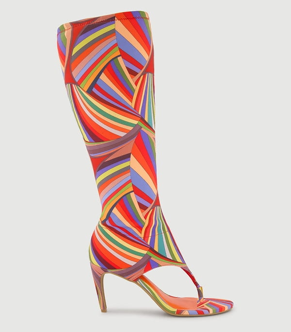 Shop Open Toe Thong Knee High Heels