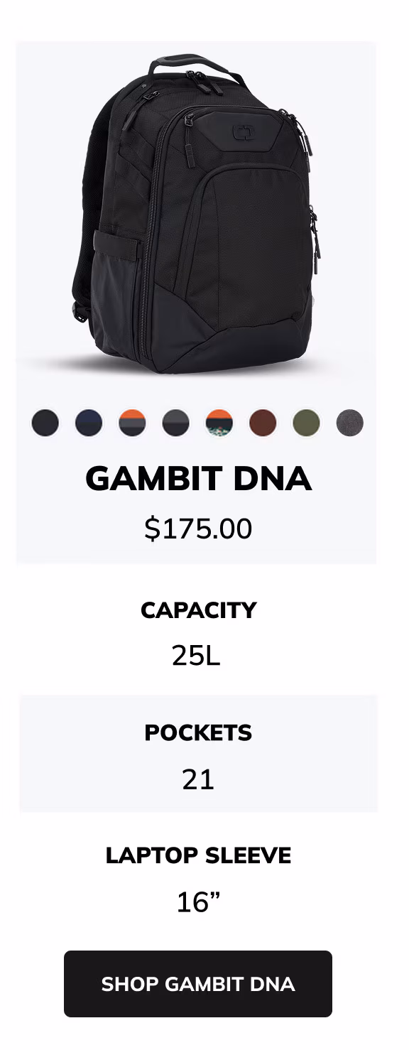 gambit d n a backpack comparison chart details