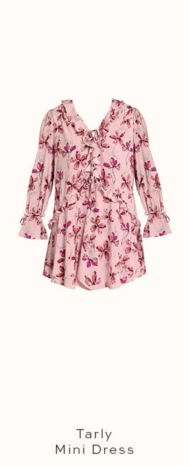 Tarly Frill Mini Dress - Pink Floral