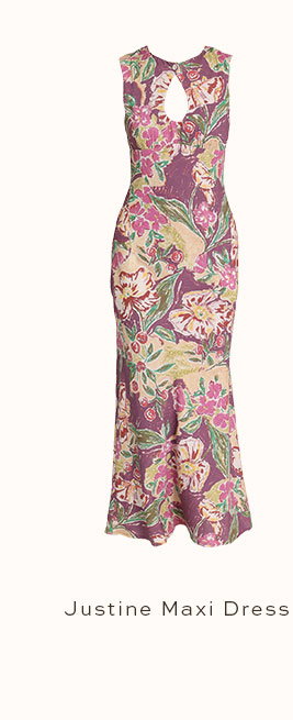 Justine Keyhole Maxi Dress - Purple Floral