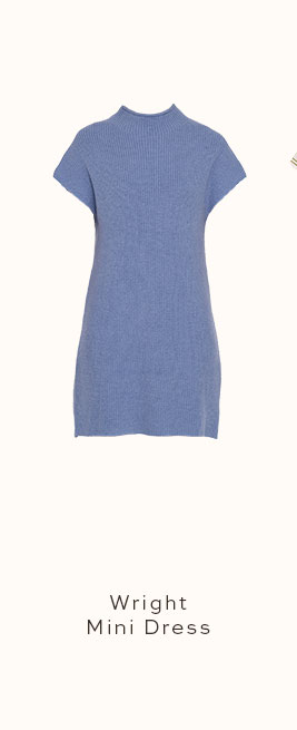 right Knit Mini Dress - Dusty Blue