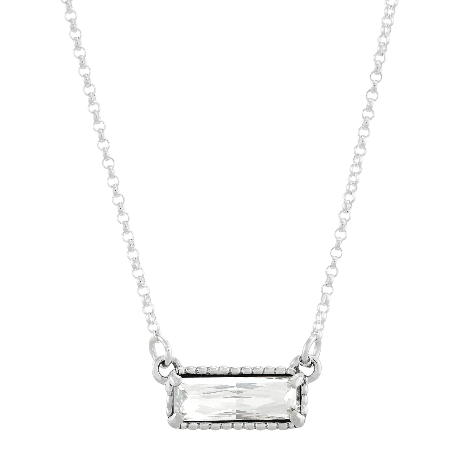 Many Stories Pendant Necklace, Silver Shade Crystal