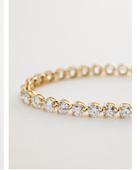 Flower Clasp Tennis Bracelet With 4 CTW Diamonds In 14K Yellow Gold By James Allen