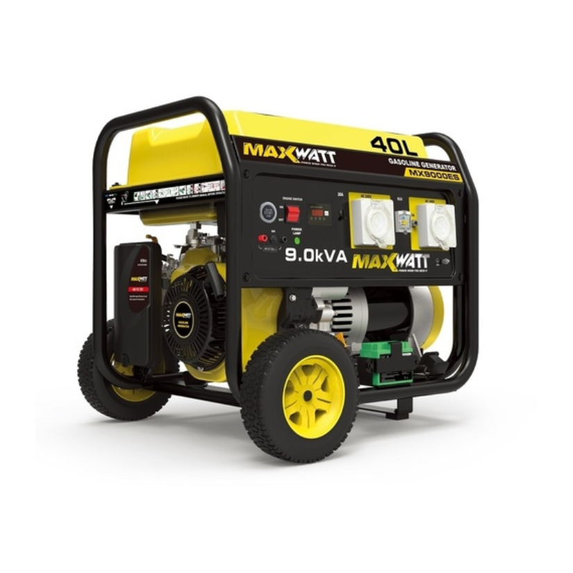 MaxWatt 9kVA Petrol Portable Generator with Electric Start