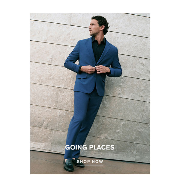 Slim Bright Blue Wool-blend Washable Modern Tech Suit