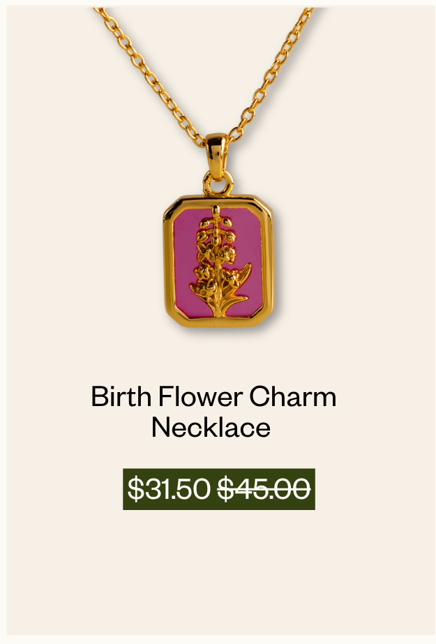 Birth Flower Charm Necklace 