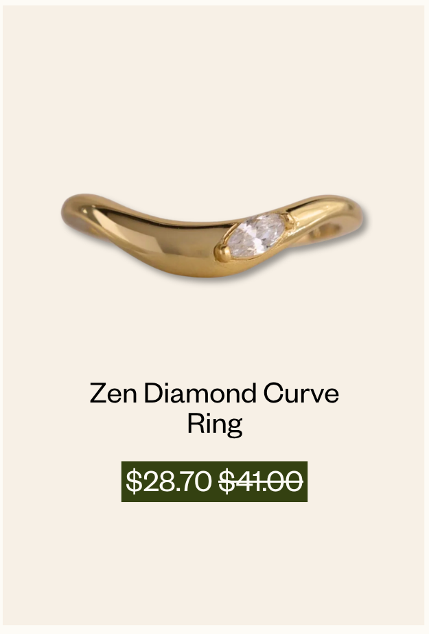 Zen Diamond Curve Ring