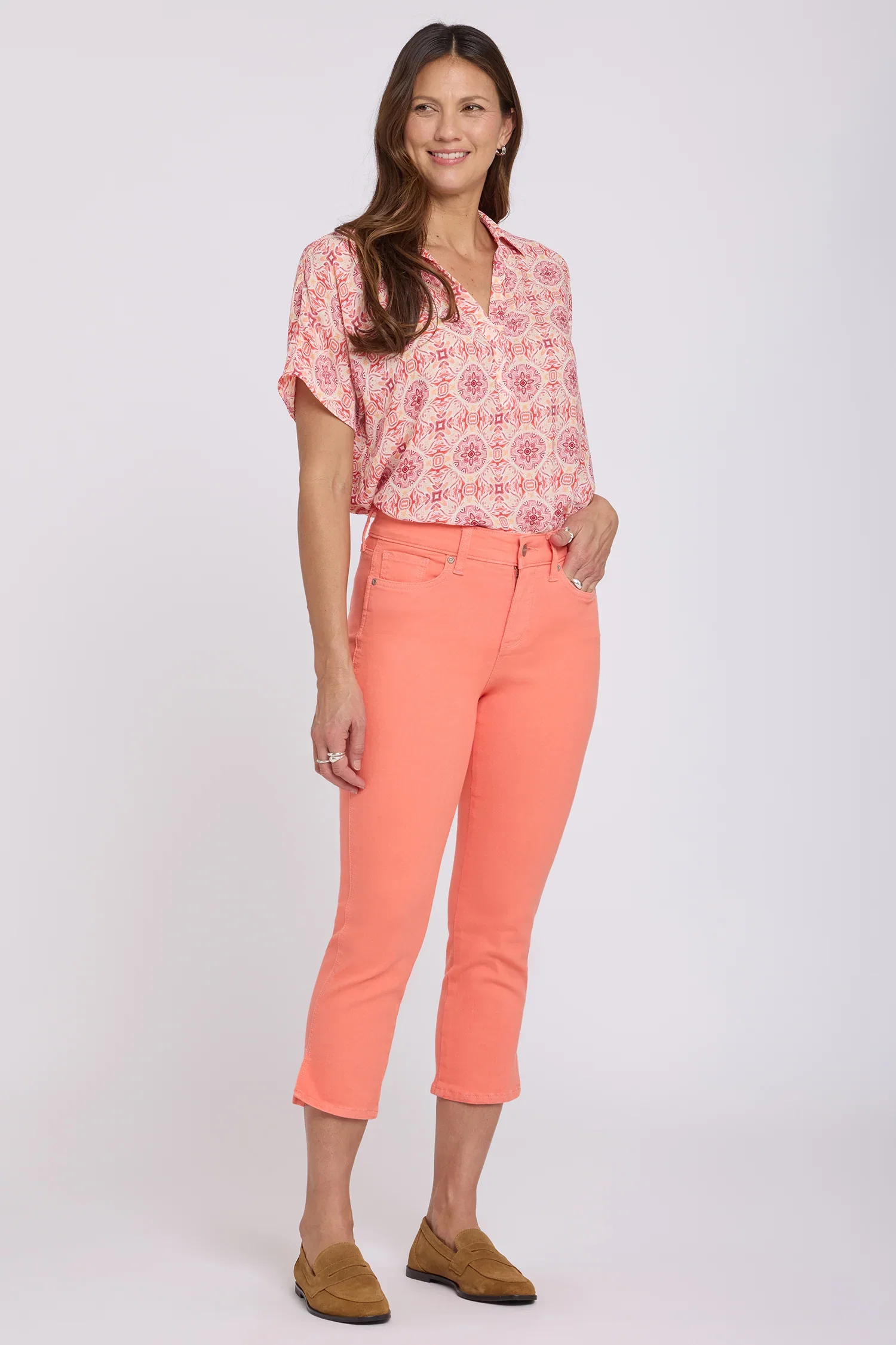 Image of Chloe Capri Jeans - Peachiness